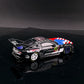 GT model Ford Mustang GT3 Black Monster 1:64 diecast model, rear three-quarter view with wing and flag bonnet