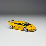KINGMODEL LBWK Huracan GT in yellow with silver wheels and 316 Speed script, 1:64