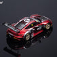 Rear three-quarter view of the red Chinese Dragon 911 GT3 R with its rear wing