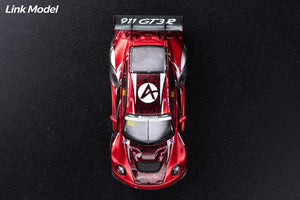 Top-down view of the #912 Chinese Dragon 911 GT3 R showing the hood graphic