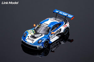 Link Model Porsche 911 GT3 R #921 in white and blue H&R livery, 1:64