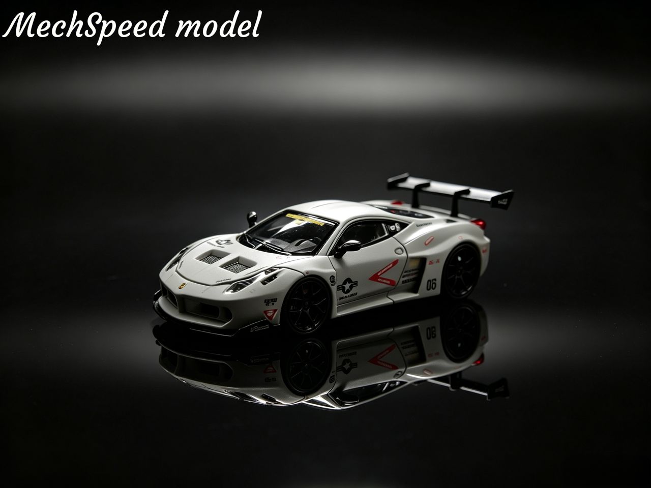 (Pre-Order) Mechspeed 458 GT Rear Wing Modification Resin Model - Air Force Gray Livery (Ltd 299) 1:64
