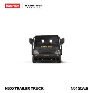 Front view of the black ModernArt H300 cab with RAUH-Welt Begriff grille lettering