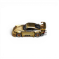 Star Models RWB 930 GT Wing chrome gold 1:64, side profile showing the wide arches, RWB rocker lettering and gold mesh wheels