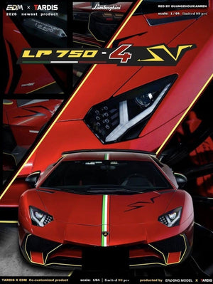 (Pre-Order) TARDIS X EDM 1:64 Lamborghini Aventador LP750-4 SV - Red