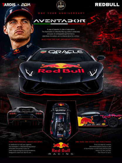 TARDIS x EDM LAMBORGHINI AVENTADOR LP 780-4 x Verstappen Livery Black Red Bull Livery (1st Anniversary Edition) 1:64 diecast, photo 3 of 5