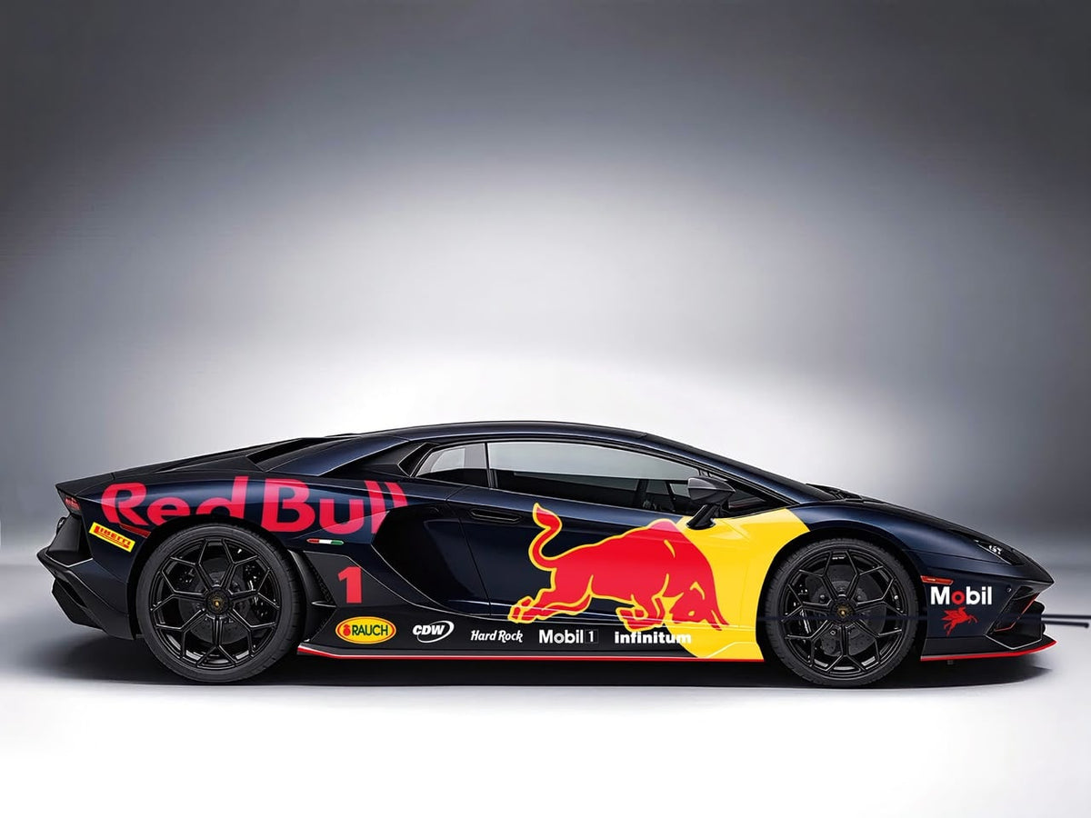 TARDIS x EDM LAMBORGHINI AVENTADOR LP 780-4 x Verstappen Livery Black Red Bull Livery (1st Anniversary Edition) 1:64 diecast, photo 4 of 5