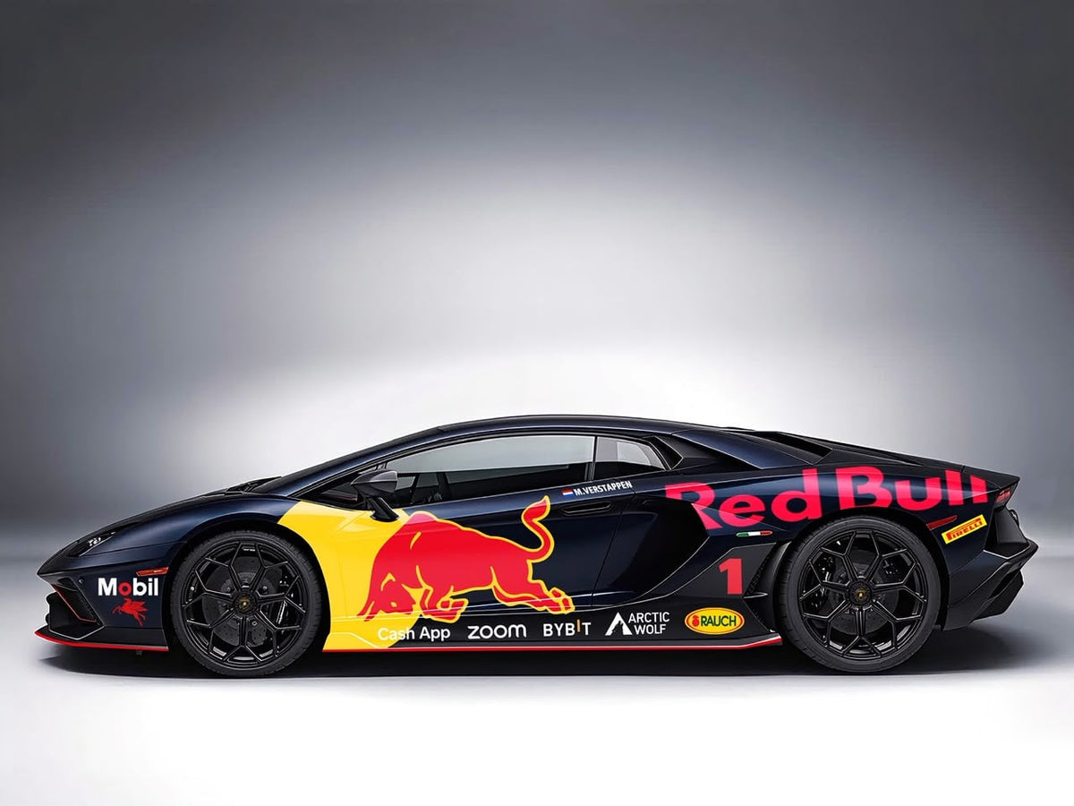 TARDIS x EDM LAMBORGHINI AVENTADOR LP 780-4 x Verstappen Livery Black Red Bull Livery (1st Anniversary Edition) 1:64 diecast, photo 5 of 5