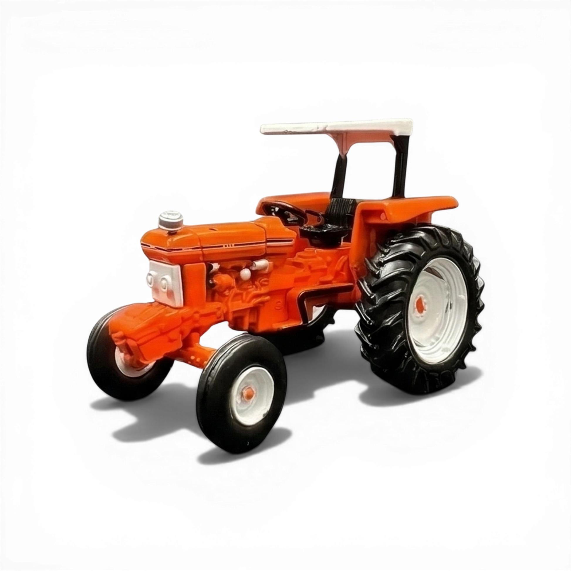 Lot57Supplies Diecast Shop 1989 Ford 6610 tractor, 1:64 scale, orange diecast with white roof and black tires.