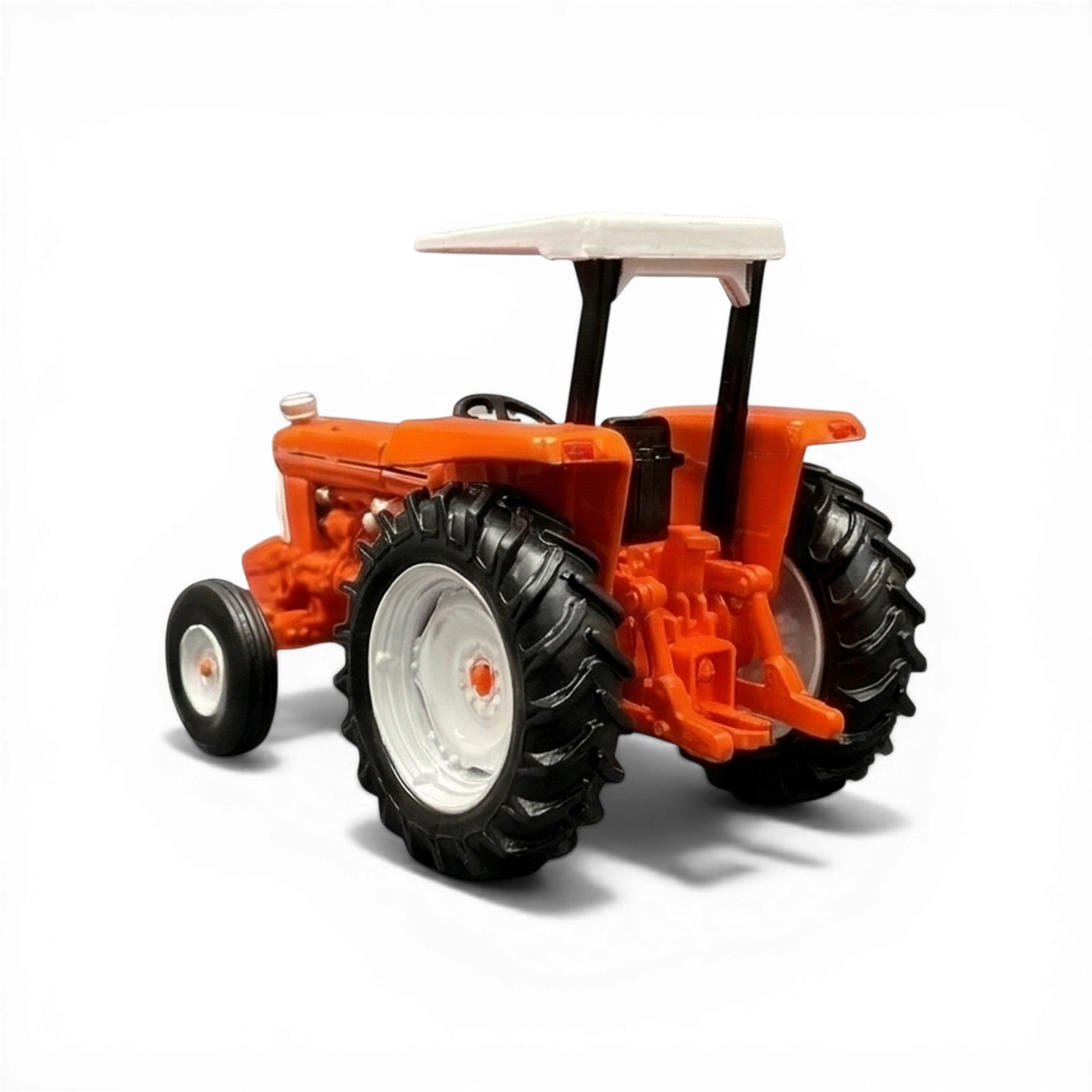 Lot57Supplies Diecast Shop 1989 Ford 6610 tractor, orange diecast model with white roof and black accents, 1:64 scale.