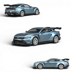 Lot57Supplies Diecast Shop CM Model Ford Mustang GTD 1:64 scale diecast model in indulgent blue with large rear spoiler.