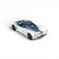 Lot57Supplies Diecast Shop 1:64 scale white Pagani Utopia model with blue carbon fiber roof and red stripe detail.