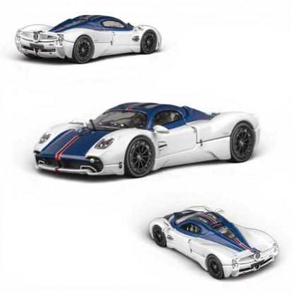 (Pre-Order) CM Model Pagani Utopia - Bianco Benny w/ Blu Francia Carbon 1:64