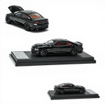 Lot57Supplies Diecast Shop 1:64 scale Pitch Black 2023 Dodge Charger SRT Hellcat model with red interior.