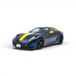 Lot57Supplies Diecast Shop: 1:64 scale dark blue diecast model of a Ferrari 599 GTO with yellow stripe and accents.