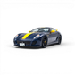 Lot57Supplies Diecast Shop 1:64 scale dark blue diecast Ferrari 599 GTO with yellow stripe and yellow mirrors.