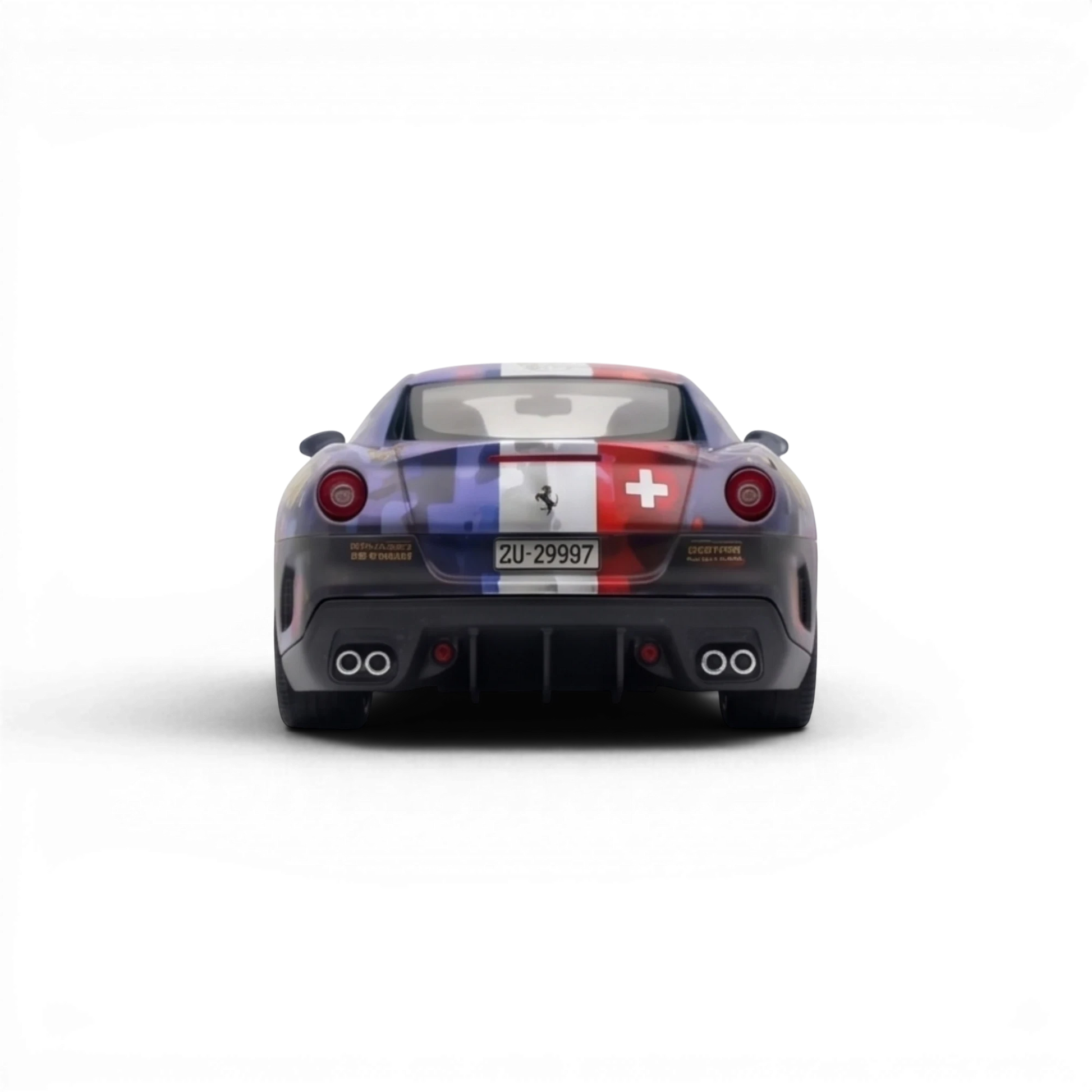 Lot57Supplies Diecast Shop: WAM x EDM 1:64 scale Ferrari 599 GTO in Gumball 3000 livery with Swiss flag details.