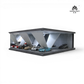 Lot57Supplies Diecast Shop: 1:64 scale modern underground parking garage display with LED lighting and concrete walls, featuring multiple diecast cars.