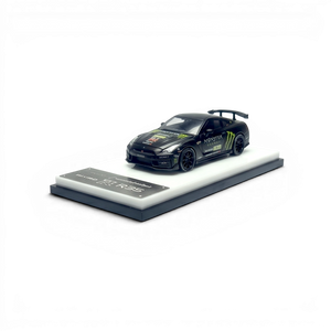Lot57Supplies Diecast Shop 1:64 scale Monster Matte Black MC GTR R35 NISMO diecast model with openable hood.
