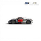 Lot57Supplies Diecast Shop HALO x EDM Porsche 918 Spyder 1:64 scale model, black and white Gumball 3000 livery with red number 106.