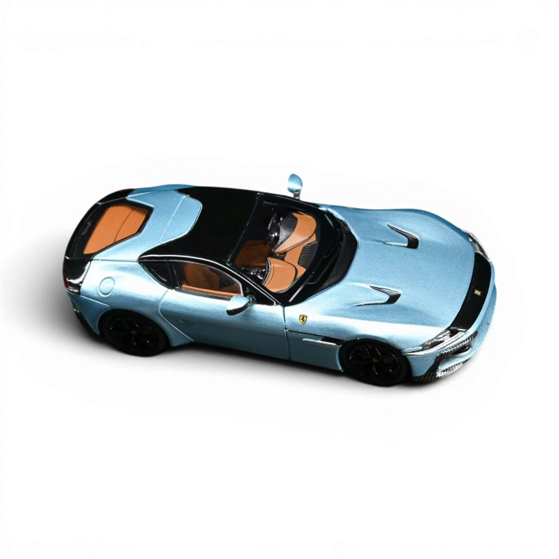 Lot57Supplies Diecast Shop 1:64 scale 7cm Model 12 cilindri supercar in Azzurro California with tan interior