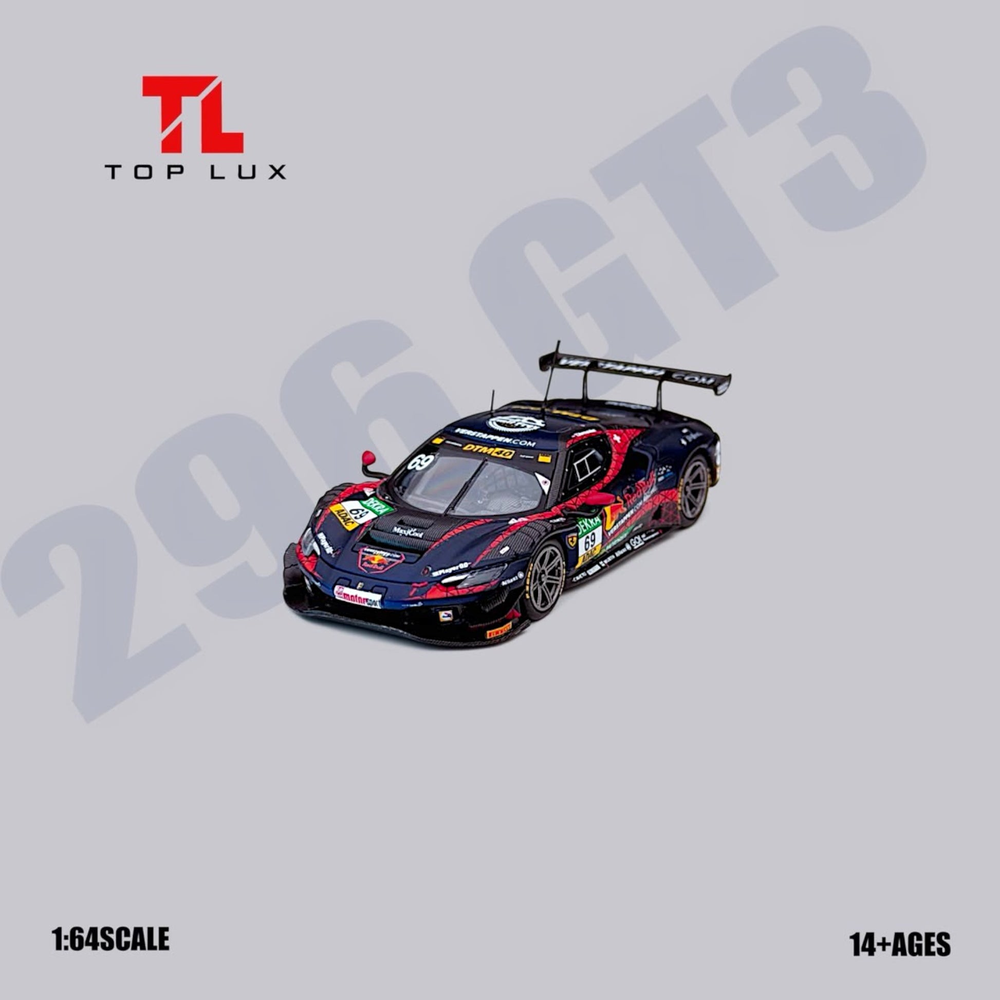 Lot57Supplies Diecast Shop TOP LUX 296GT3 Red Bull #69 2024 DTM race car diecast model in 1:64 scale