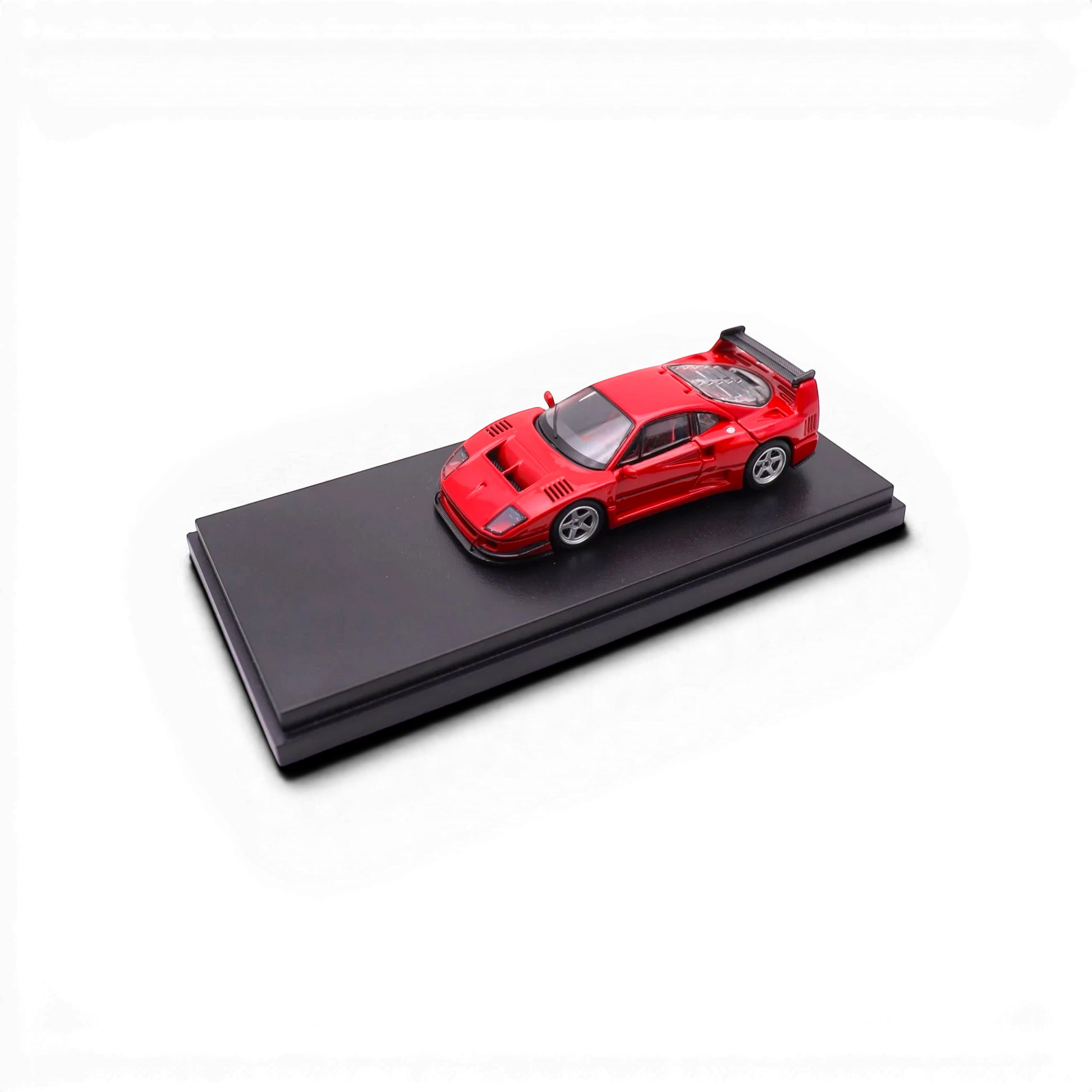 Lot57Supplies Diecast Shop AOC LBWK F40 red diecast model car in 1:64 scale on a black display base