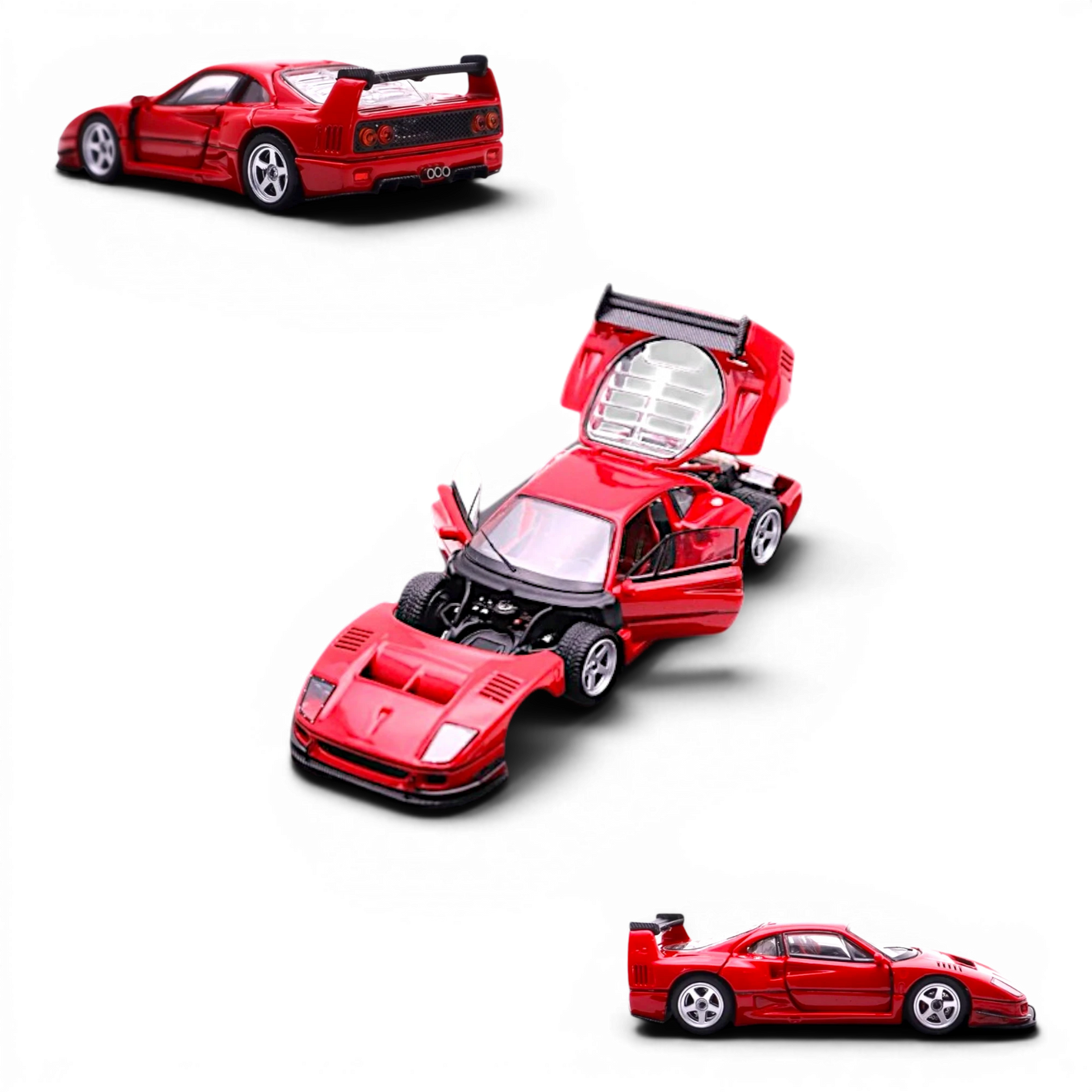 Lot57Supplies Diecast Shop AOC LBWK F40 red diecast model car in 1:64 scale with opening doors and engine bay
