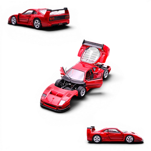 Lot57Supplies Diecast Shop AOC LBWK F40 red diecast model car in 1:64 scale with opening doors and engine bay