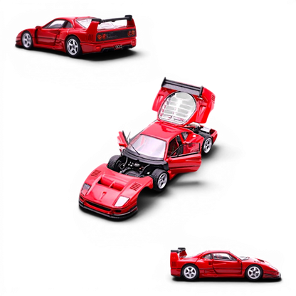 Lot57Supplies Diecast Shop AOC LBWK F40 red diecast model car in 1:64 scale with opening doors and engine bay