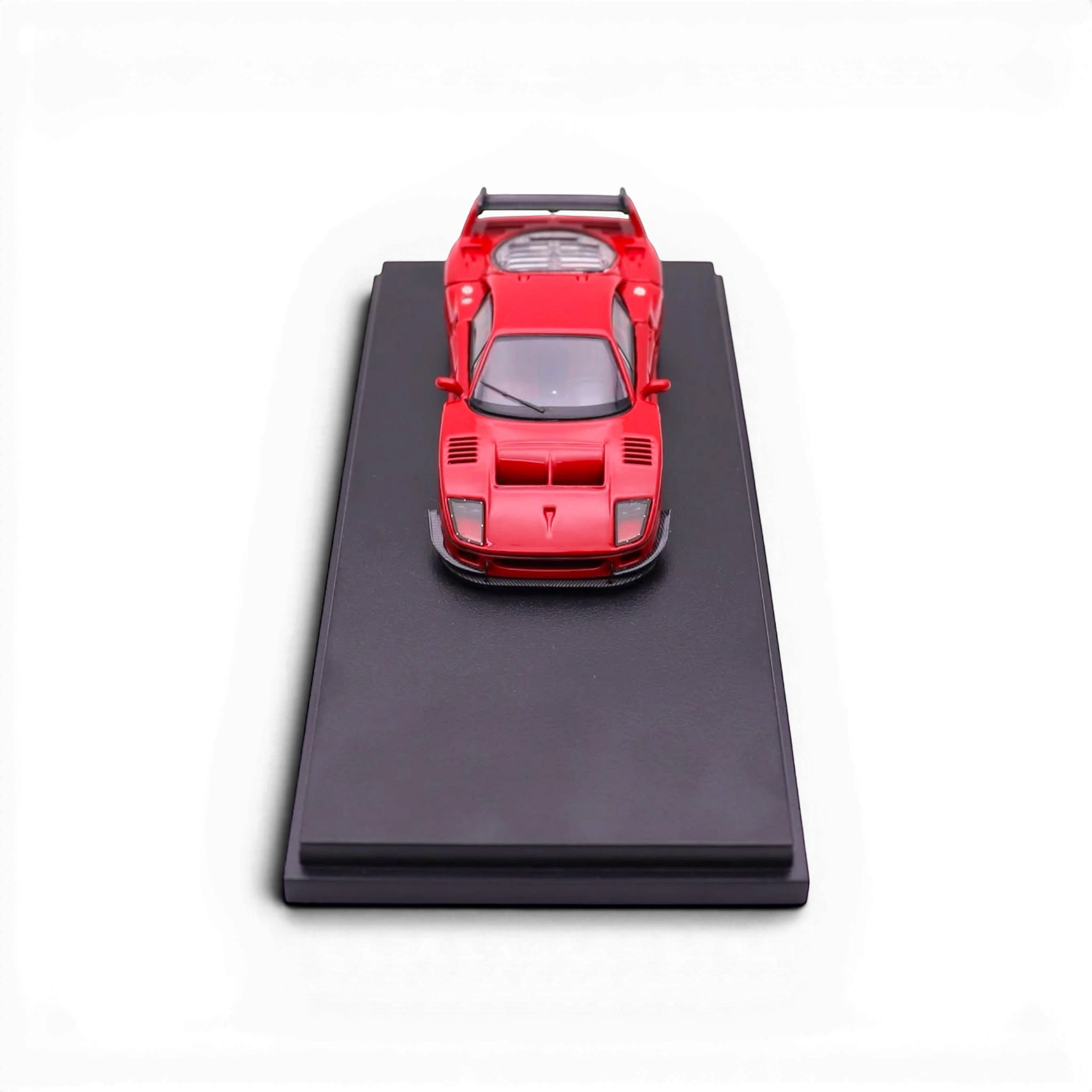 Lot57Supplies Diecast Shop AOC LBWK F40 red diecast model car in 1:64 scale on a black display base