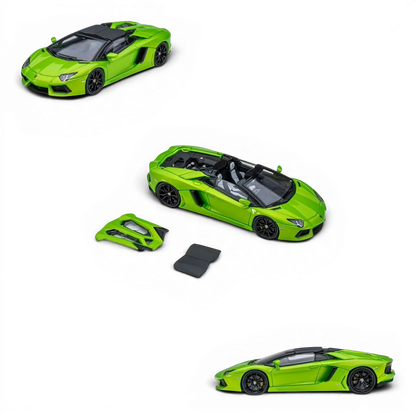Lot57Supplies Diecast Shop CLASSIC GARAGE 1:64 scale apple green LP700 Roadster diecast model car with removable roof