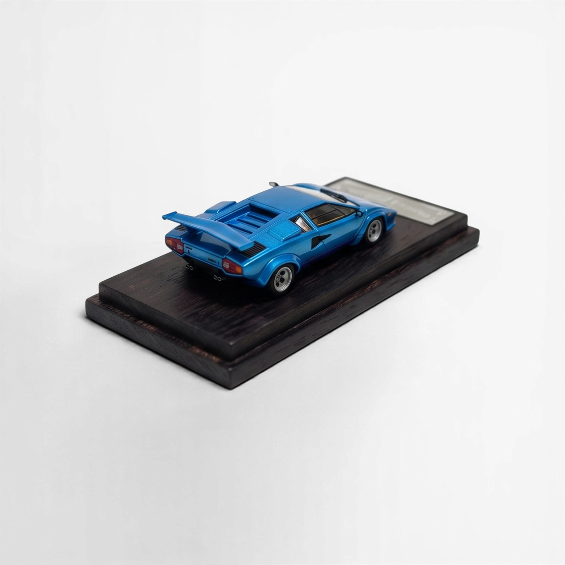 Lot57Supplies Diecast Shop DeepMaker 1:64 scale Artemis Green Lamborghini Countach 5000S resin model on wood base