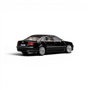 Lot57Supplies Diecast Shop MOTORHELIX 1:64 scale metallic black 2008 Audi A8 D3 facelift diecast model car rear view