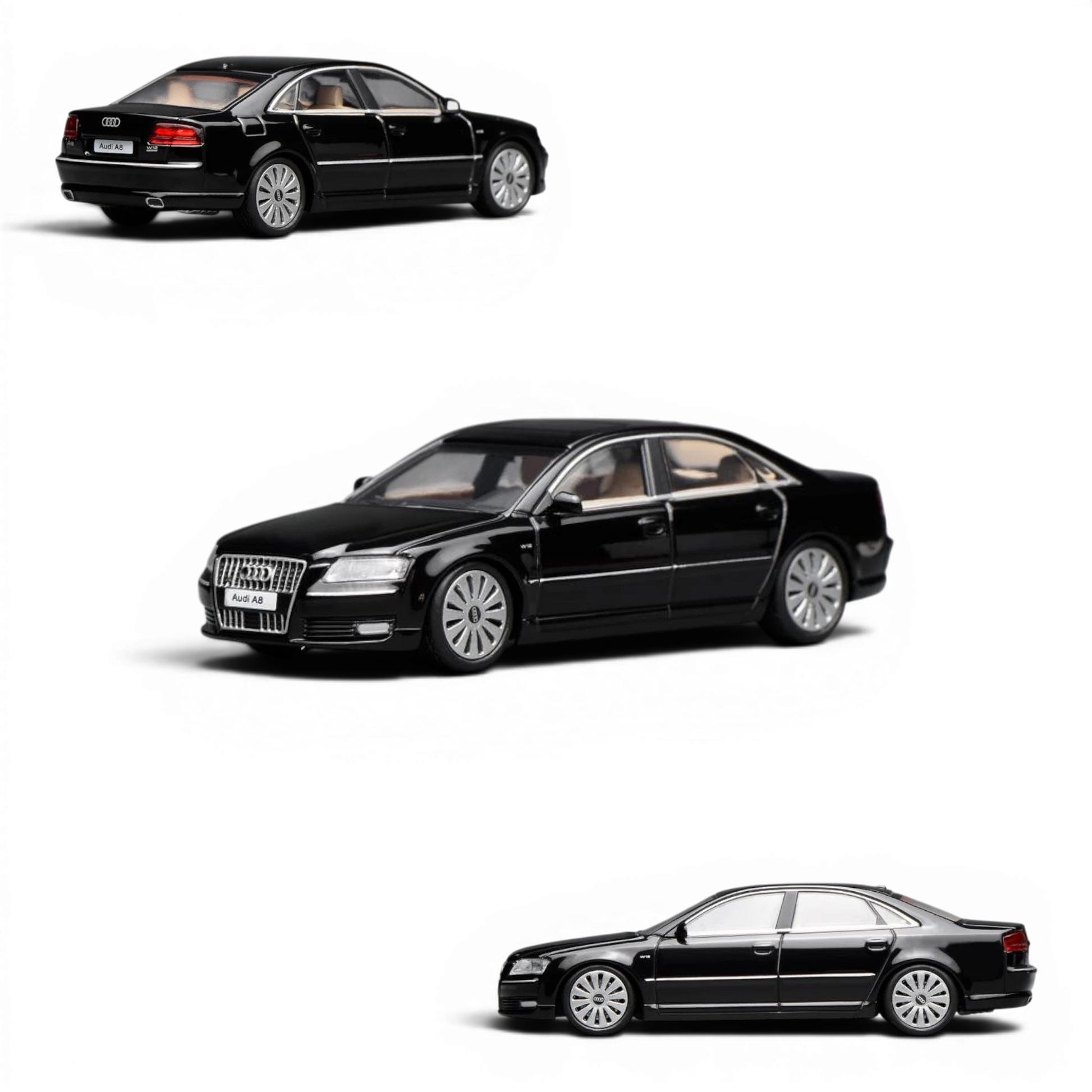 Lot57Supplies Diecast Shop MOTORHELIX 1:64 scale metallic black Audi A8 D3 facelift diecast model car