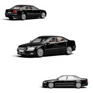 Lot57Supplies Diecast Shop MOTORHELIX 1:64 scale metallic black Audi A8 D3 facelift diecast model car