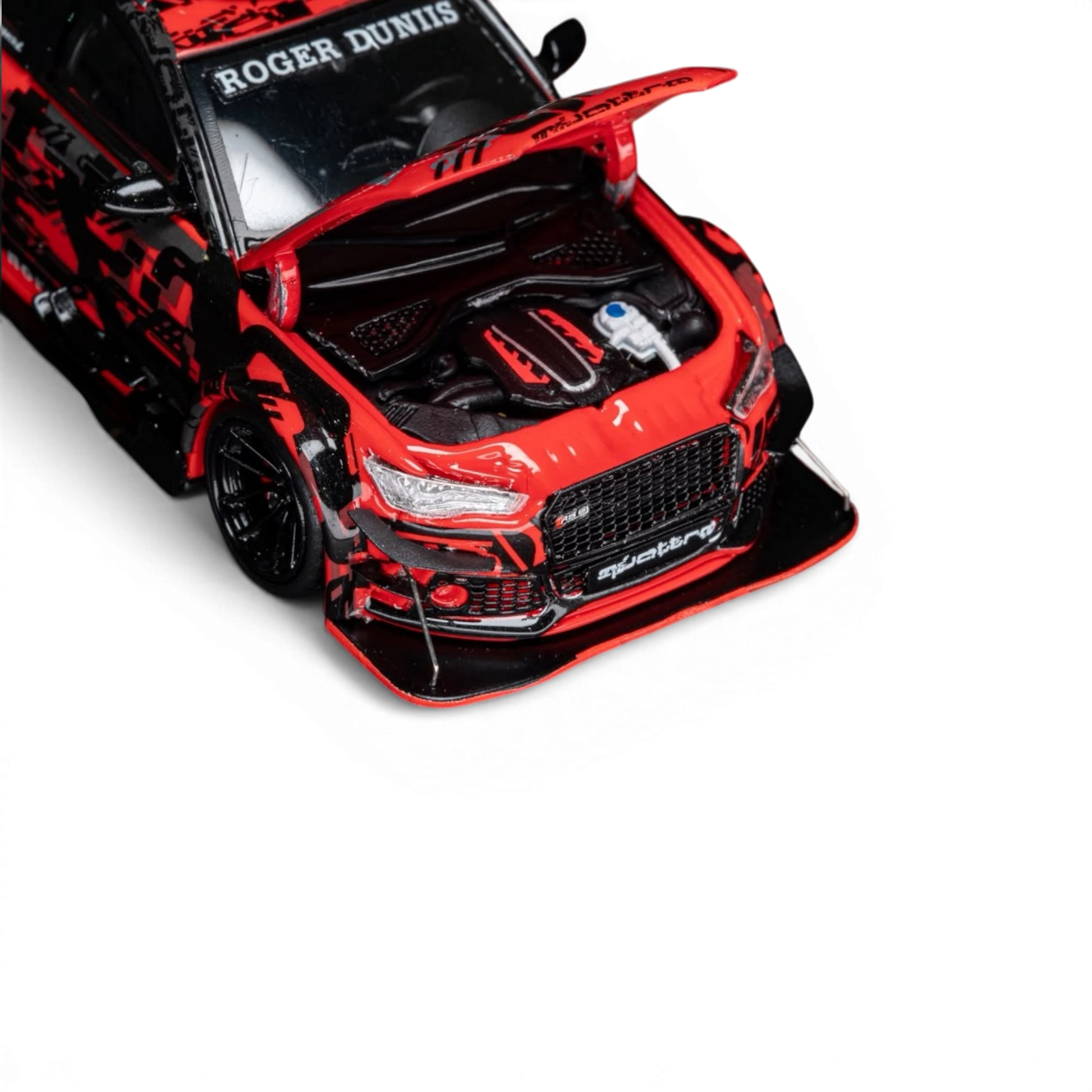 Lot57Supplies Diecast Shop 1:64 scale TPC Audi RS6 diecast model car in red digital livery with open hood