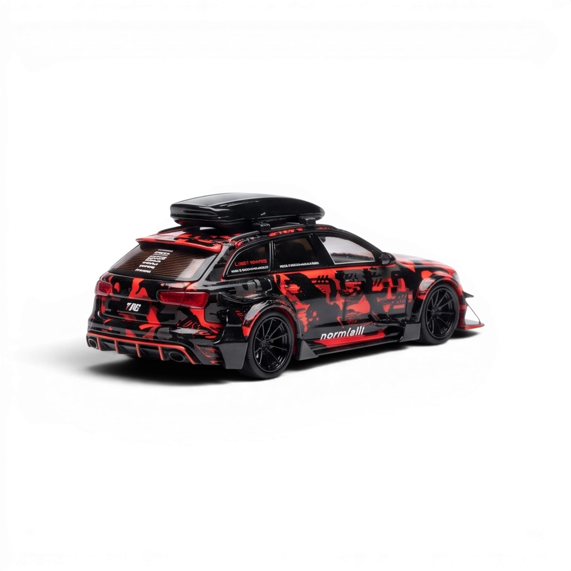 Lot57Supplies Diecast Shop 1:64 scale TPC Audi RS6 diecast model car in red and black digital snow livery with roof box