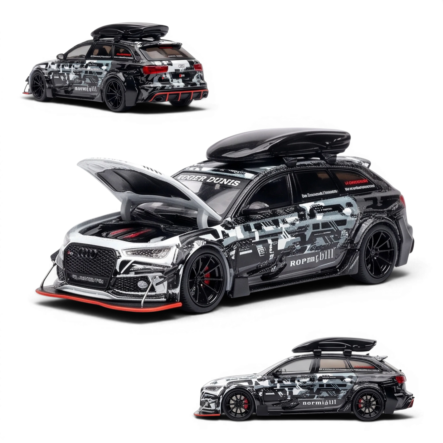 Lot57Supplies Diecast Shop 1:64 scale Audi RS6 snow version diecast car with white and black digital livery