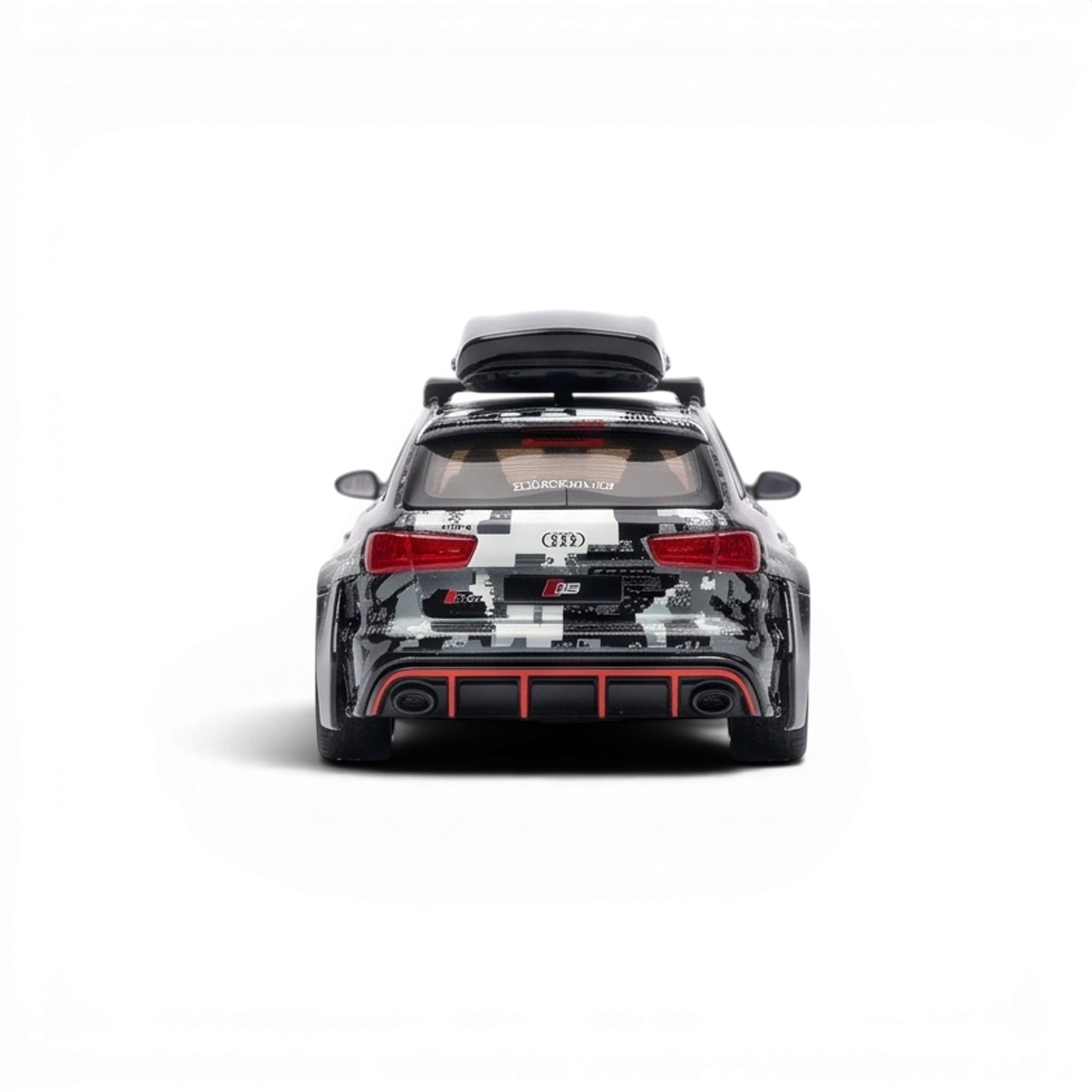 Lot57Supplies Diecast Shop 1:64 scale TPC Audi RS6 diecast car in white fault digital snow livery with roof box