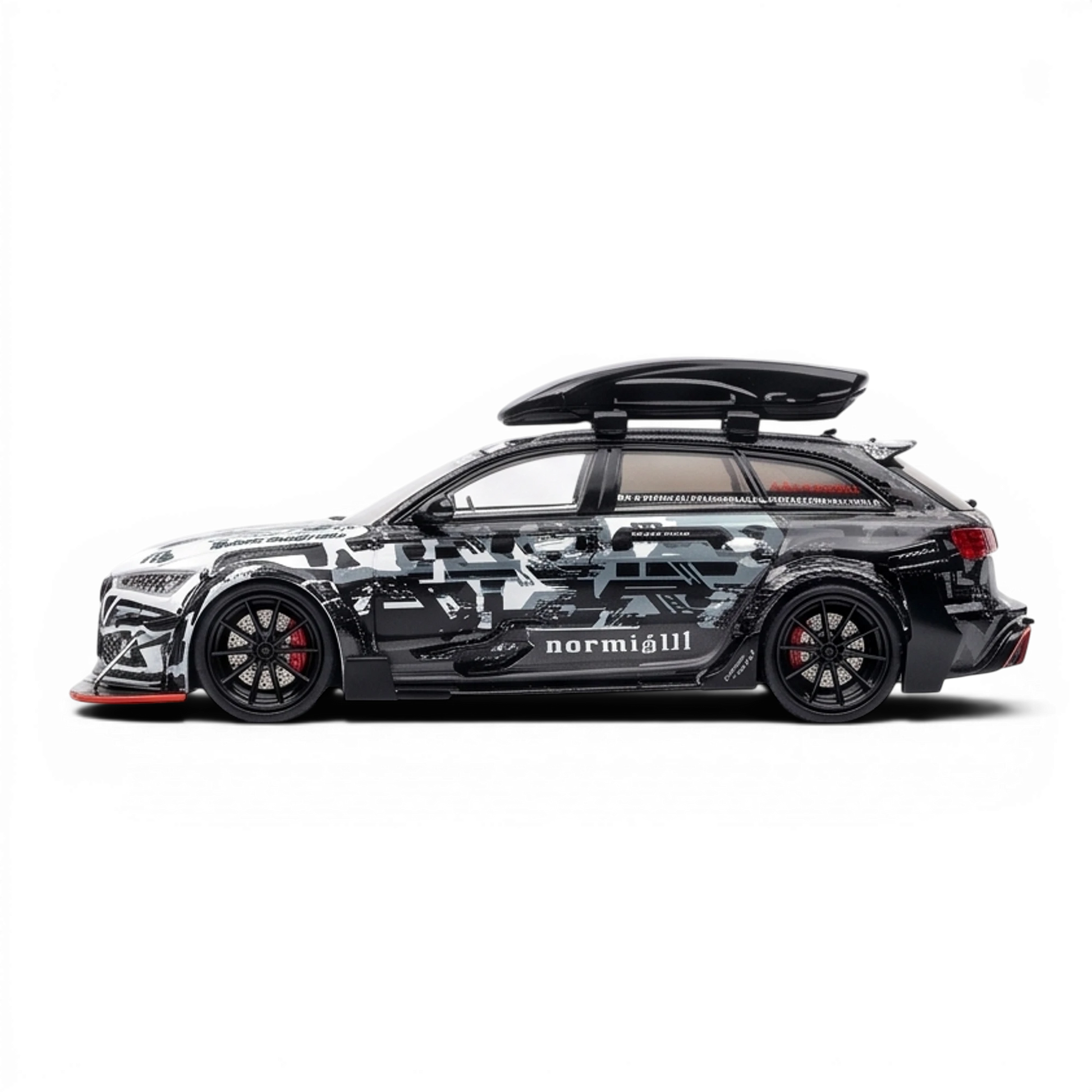 Lot57Supplies Diecast Shop TPC 1:64 scale Audi RS6 diecast model car in white and black digital snow livery