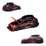 Lot57Supplies Diecast Shop TPC Audi RS6 1:64 scale diecast model in red and black digital snow livery with roof box