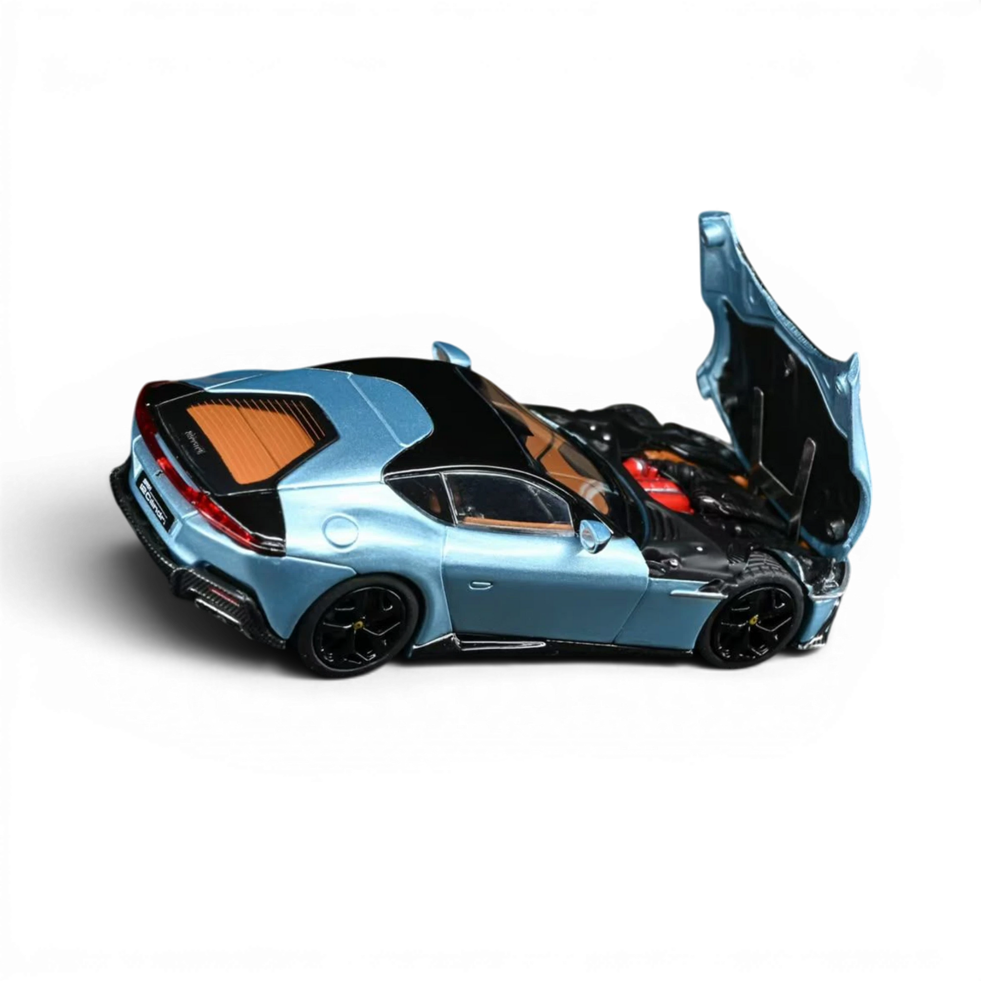 Lot57Supplies Diecast Shop 1:64 scale Azzurro California 12 cilindri supercar diecast model with open hood