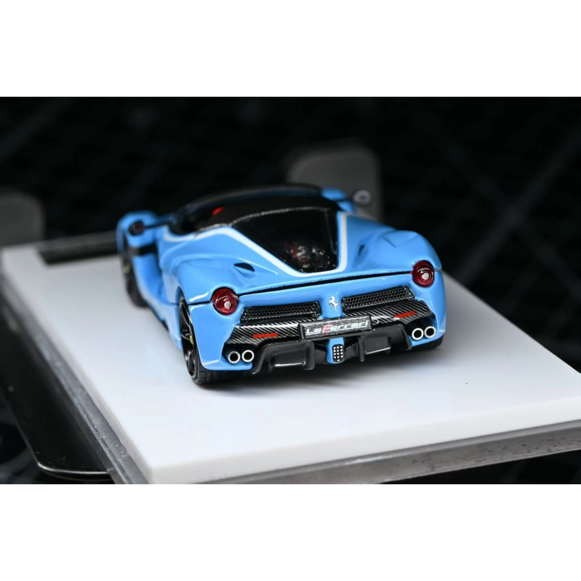 Lot57Supplies Diecast Shop Street Buster 1:64 scale baby blue F150 Aperta diecast supercar model rear view