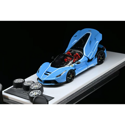 Lot57Supplies Diecast Shop Street Buster 1:64 scale baby blue F150 Aperta diecast supercar with open engine bay