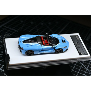 Lot57Supplies Diecast Shop Street Buster baby blue F150 Aperta roadster diecast model car with red interior in 1:64 scale