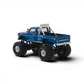Lot57Supplies Diecast Shop 1:64 scale blue 1974 Ford F-250 Bigfoot monster truck with chrome roll bar and Firestone tires