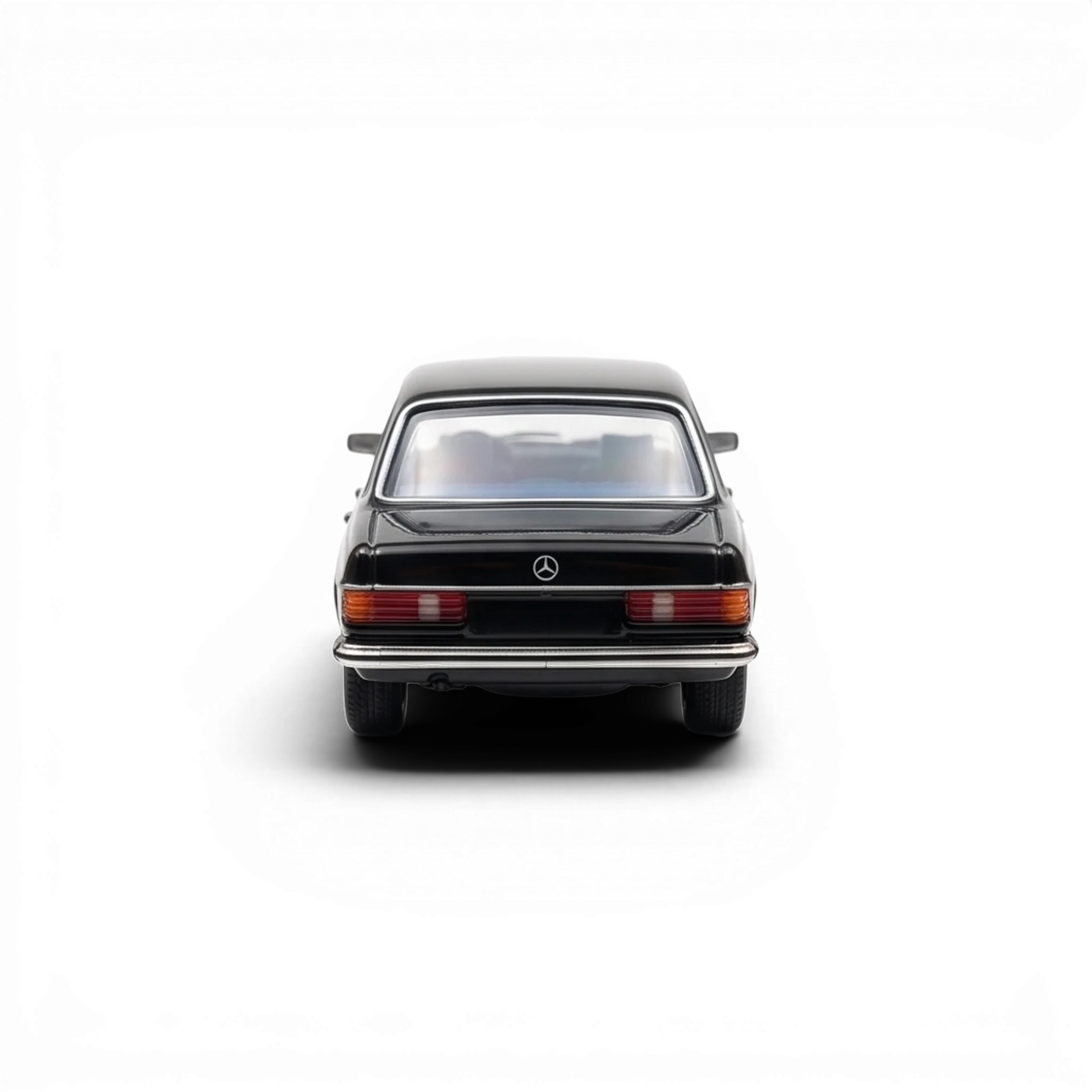 Lot57Supplies Diecast Shop 1:64 scale black Jiyi & GOC Benz W123 Limo 240D diecast model car rear view