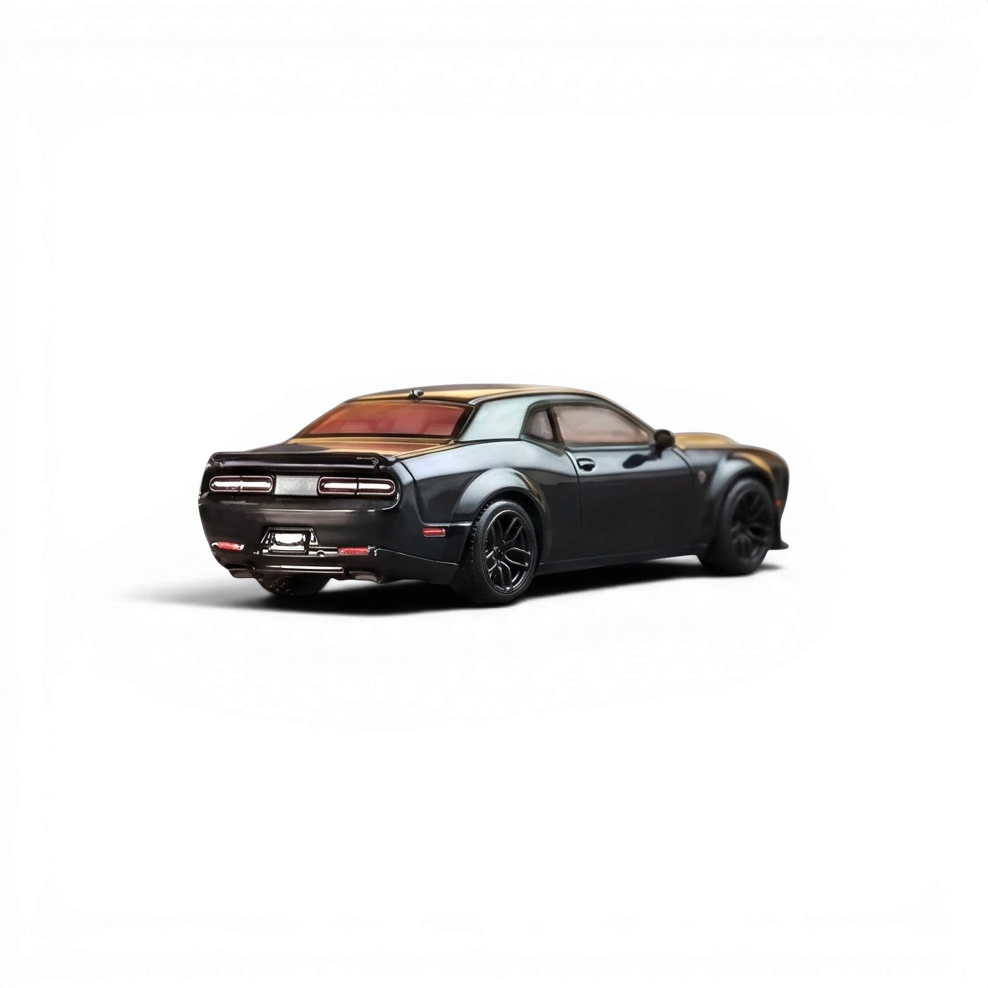 Lot57Supplies Diecast Shop Stance Hunters 1:64 scale pitch black Dodge Challenger SRT Hellcat diecast model car