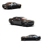 Lot57Supplies Diecast Shop Stance Hunters 1:64 scale pitch black Dodge Challenger SRT Hellcat diecast model car